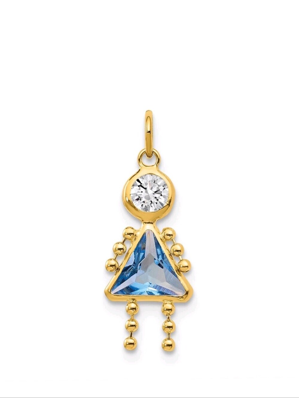 10K Gold March Gemstone Girl Charm